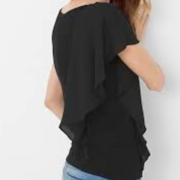 Whbm black one shoulder blouse size medium - Picture 2 of 9